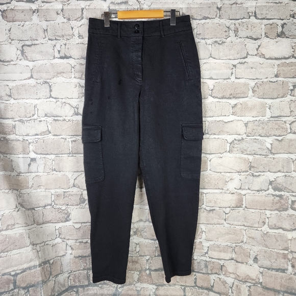 Aritzia Wilfred Free Modern Cargo High Waist Barrel Leg Pant Black Size 12 - Picture 6 of 13